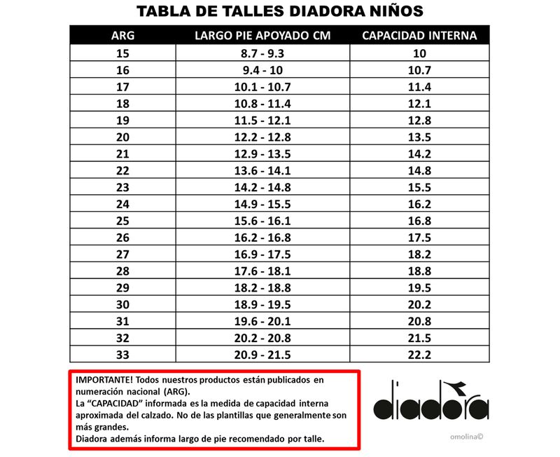 Botines-Con-Tapones-Diadora-Clasico-Field-Kids-GUIA-DE-TALLES