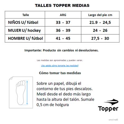 Medias Topper Pack X 3 Caña Alta Mns