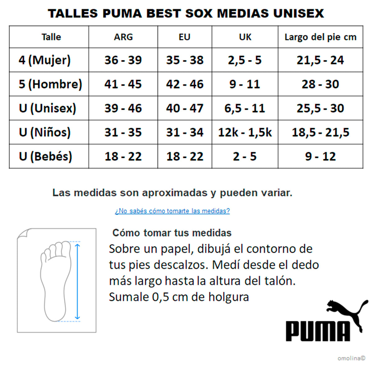 Medias-Puma-Jet-Cat-Sneakers-2P-Guia-de-Talles