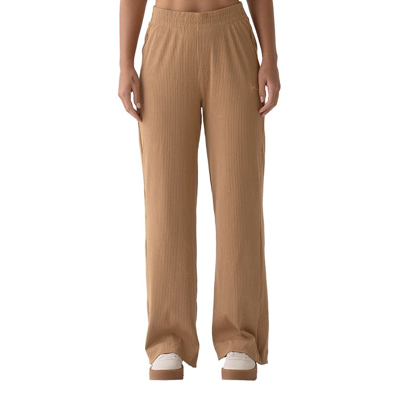 Pantalon-Fila-Wide-Essentials-Canelada-Frente
