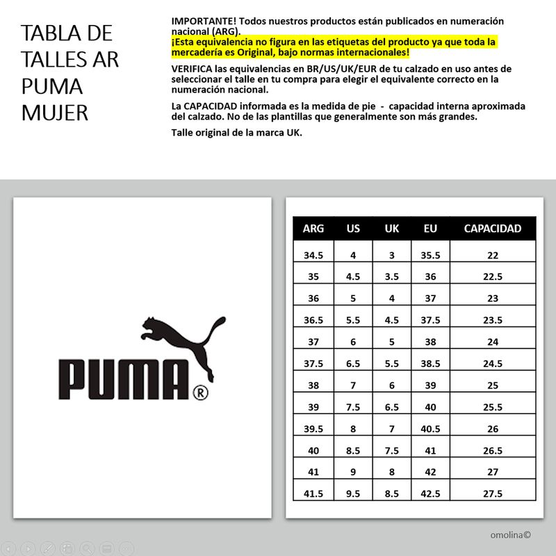 Zapatillas Puma -180 Pro Suede GUIA DE TALLES