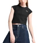 Remera Puma Wardrobe Essential Ribbed  Mujer Frente