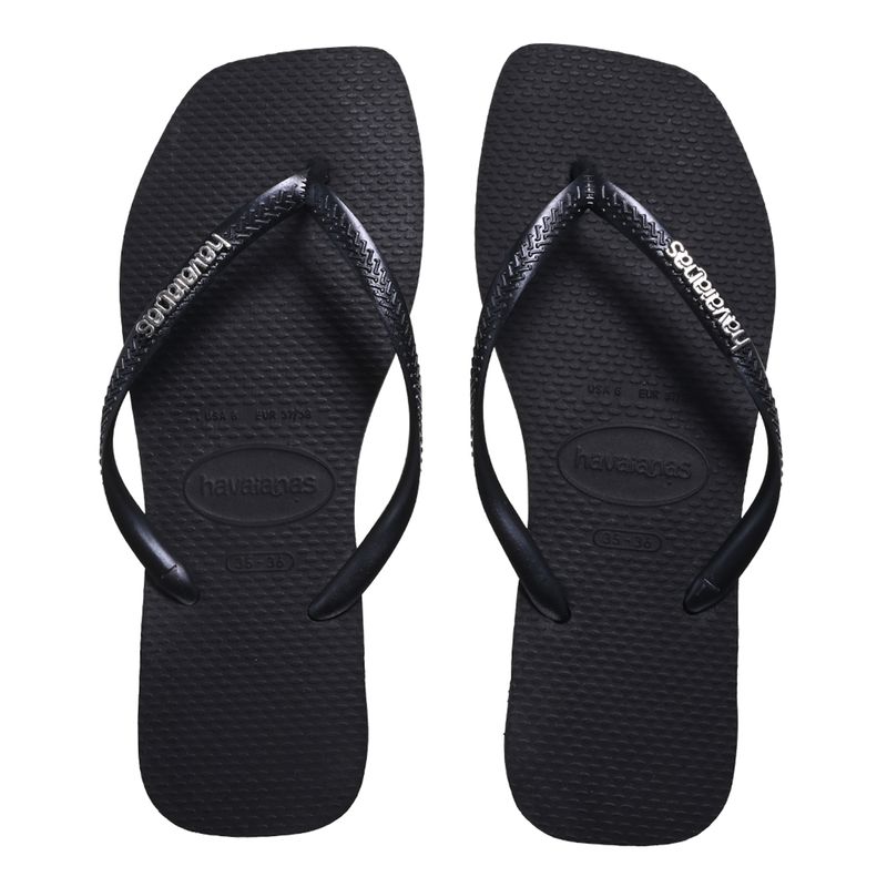 Ojotas Havaianas Slim Square Logo Metallic Mujer SUPERIOR CAPELLADA