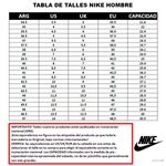 Zapatillas Nike  Air Max Excee Hombre GUIA DE TALLES