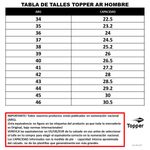 Zapatillas Topper Terrano Ii Unisex GUIA DE TALLES