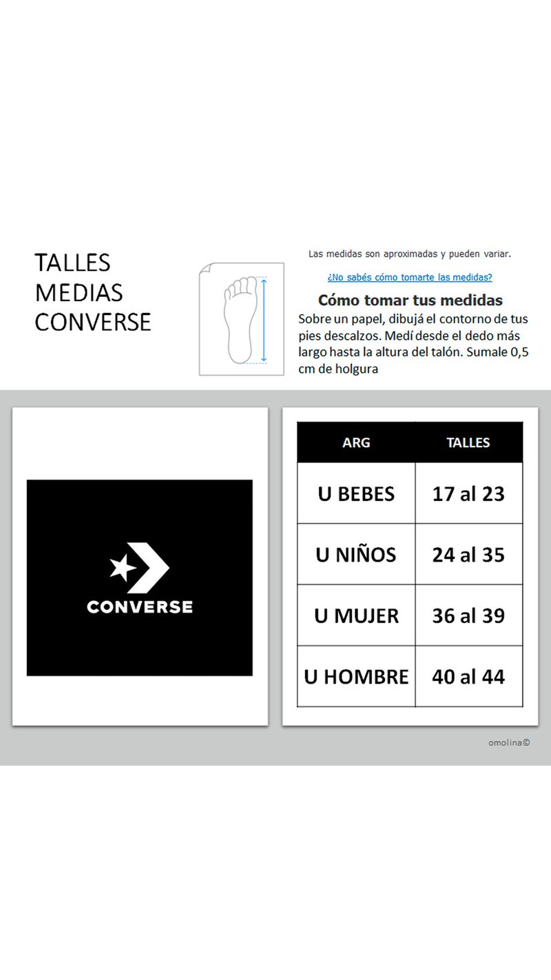 Converse all star sales medidas